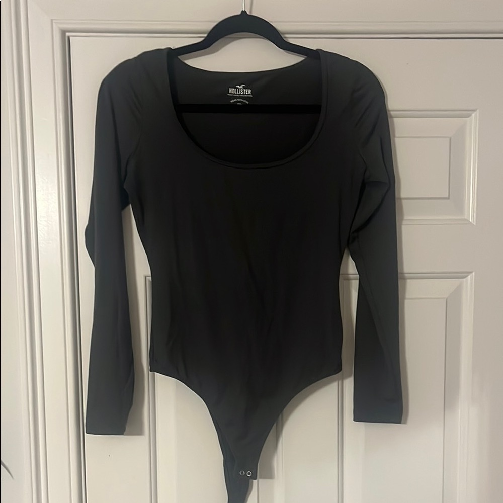 Hollister Charcoal Long Sleeve Bodysuit